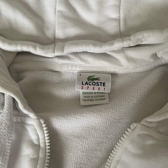 Lacoste Zip-up white Hoodie - Picture 3 of 4